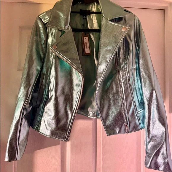 Steve Madden Metallic Moto Women's Jacket - Picture 4 of 14